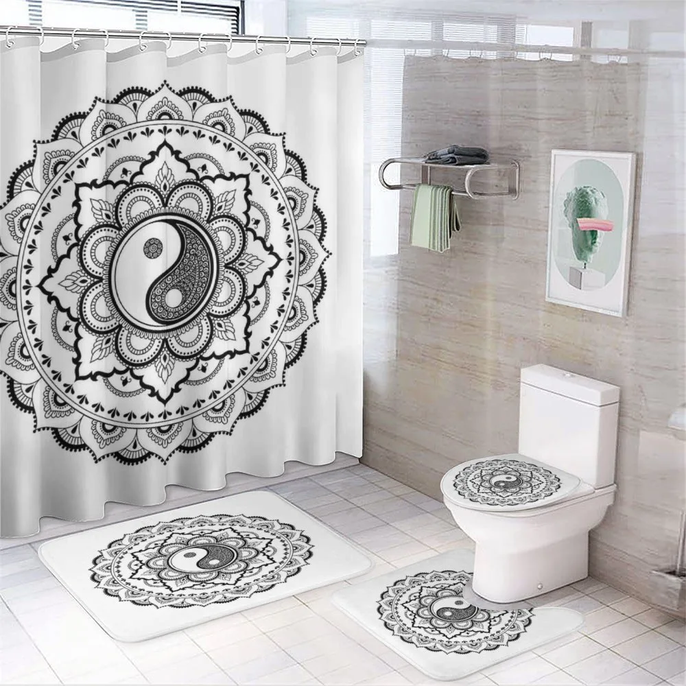 Mandala Flowers — 4-Piece Bathroom Set preview