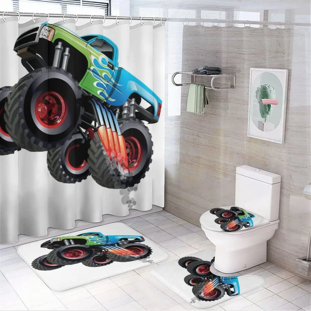 Monster Truck Cool Cartoon — 4-Piece Bathroom Set preview