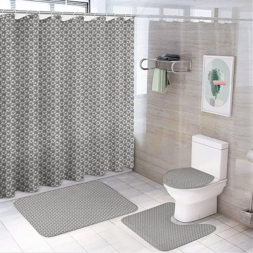 Retro Irregular Rounds Pattern — 4-Piece Bathroom Set preview