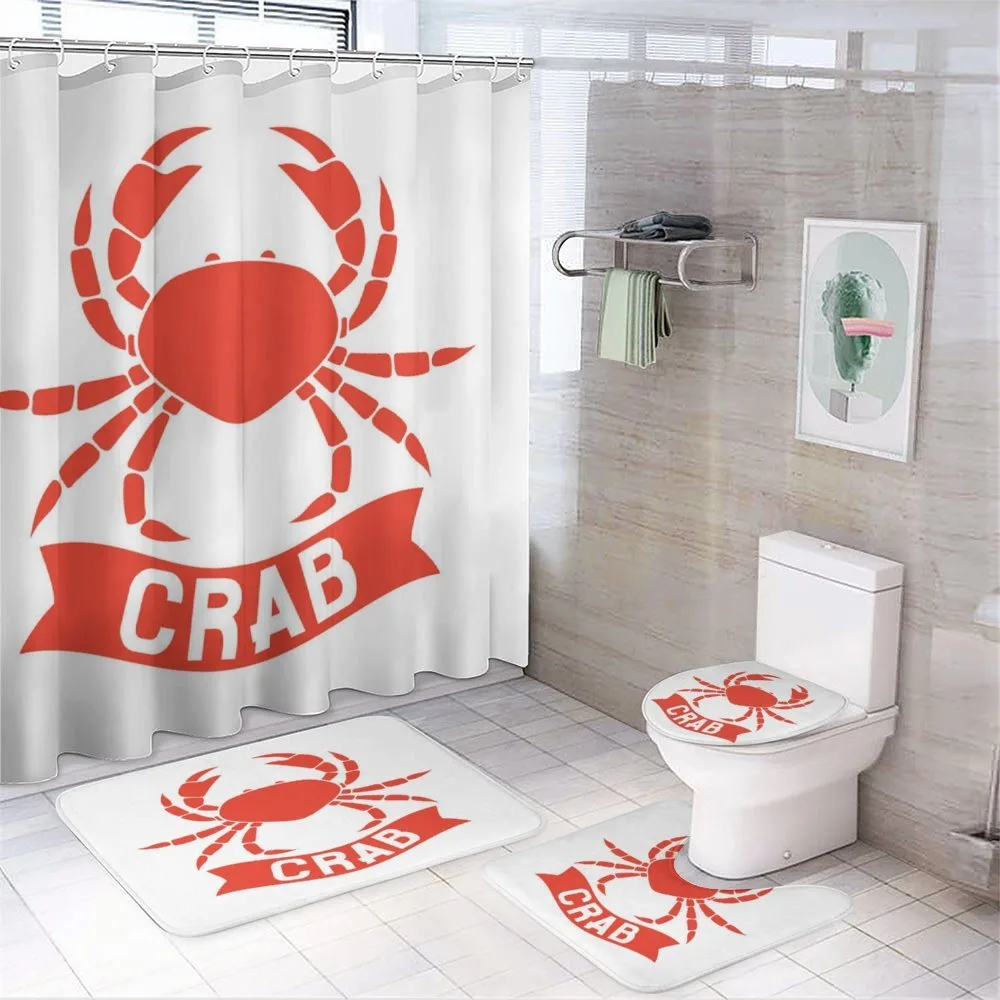 Shellfish Animal in Red — 4-Piece Bathroom Set preview
