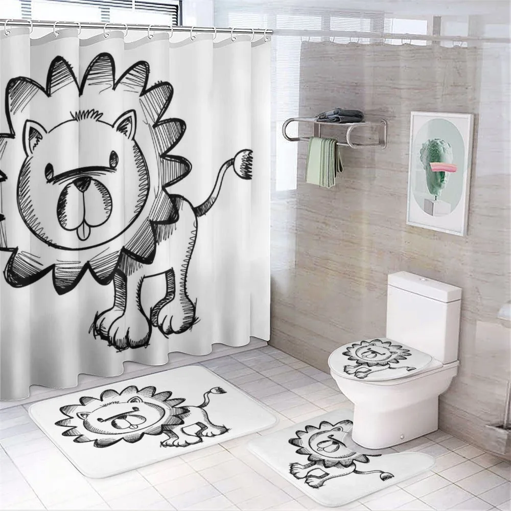 Sketchy Baby Lion Safari — 4-Piece Bathroom Set preview