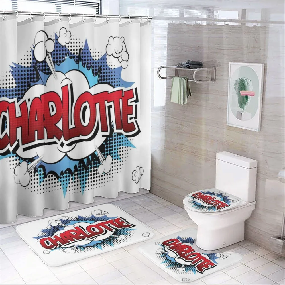 Female Name Cartoon — 4-Piece Bathroom Set preview