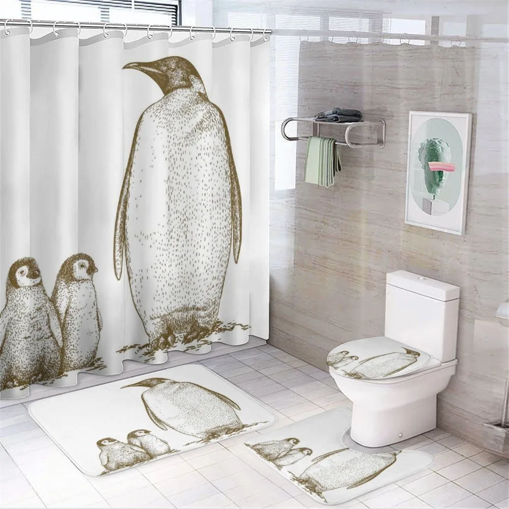 King and Baby Penguin — 4-Piece Bathroom Set preview