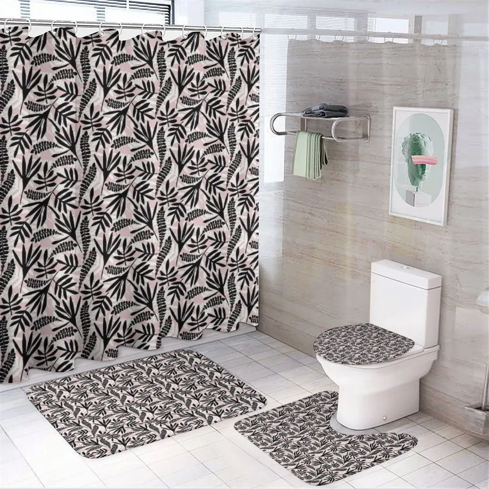 Modern Abstract Foliage Art — 4-Piece Bathroom Set preview