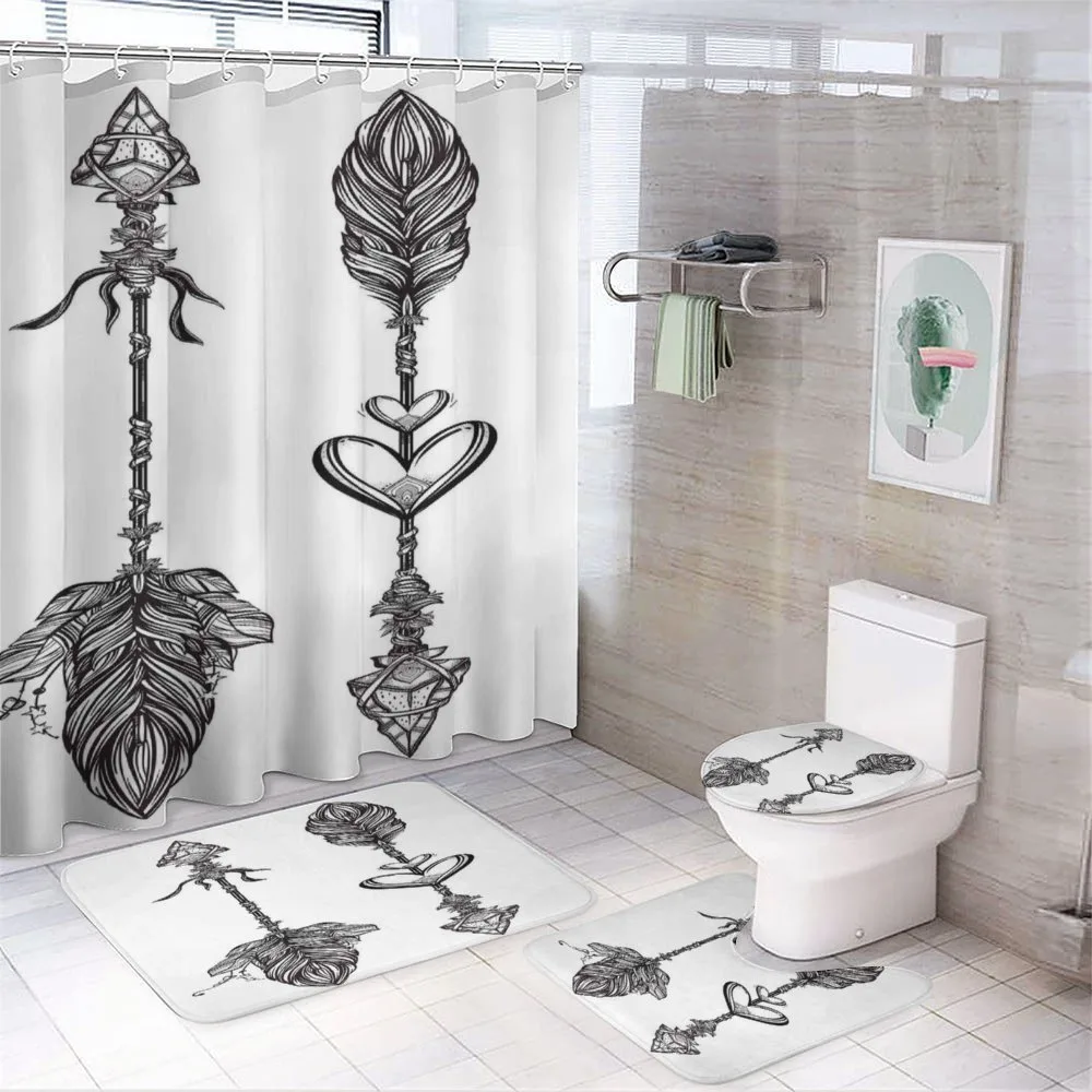 Monochrome American Arrows — 4-Piece Bathroom Set preview