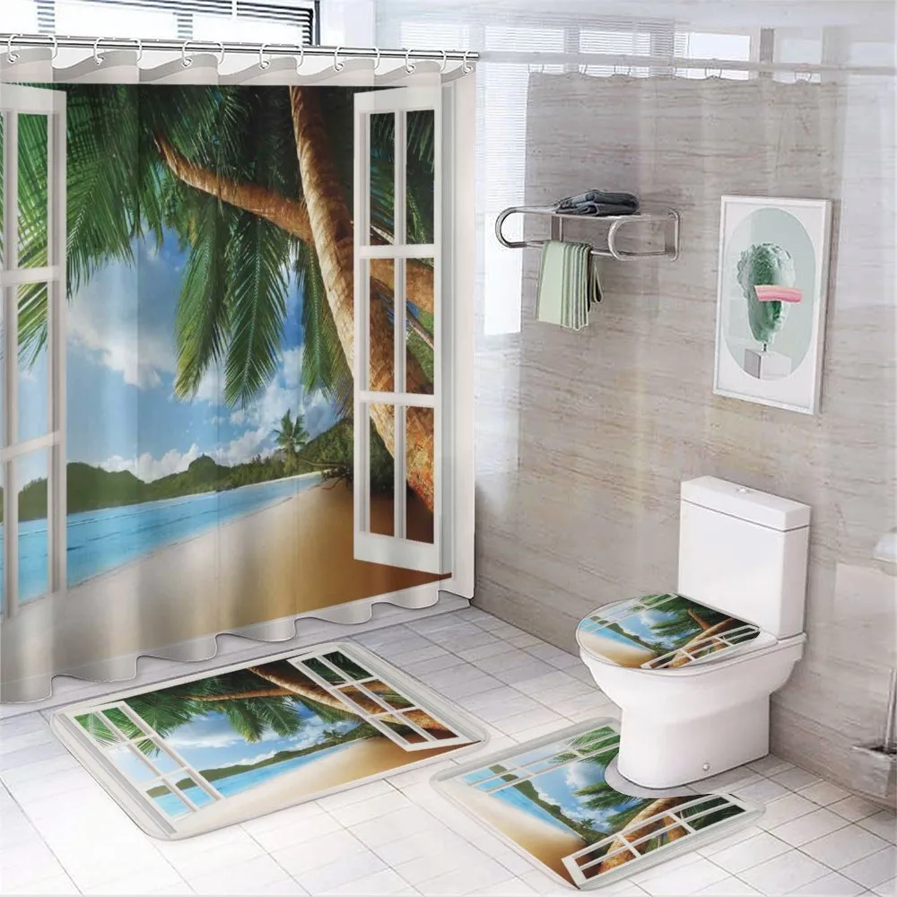 Nautical Sand Landscape 4-Piece Bathroom Set product video