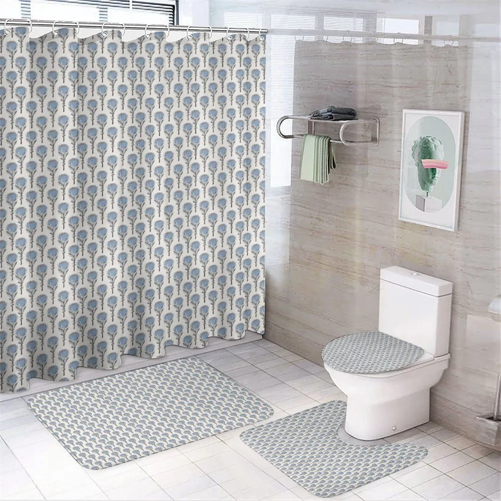 Protea Flowers Pattern — 4-Piece Bathroom Set preview