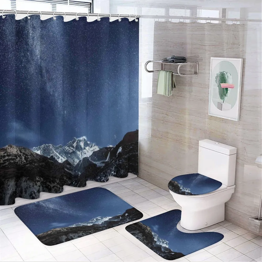 Starry Blue Night Cosmos — 4-Piece Bathroom Set preview