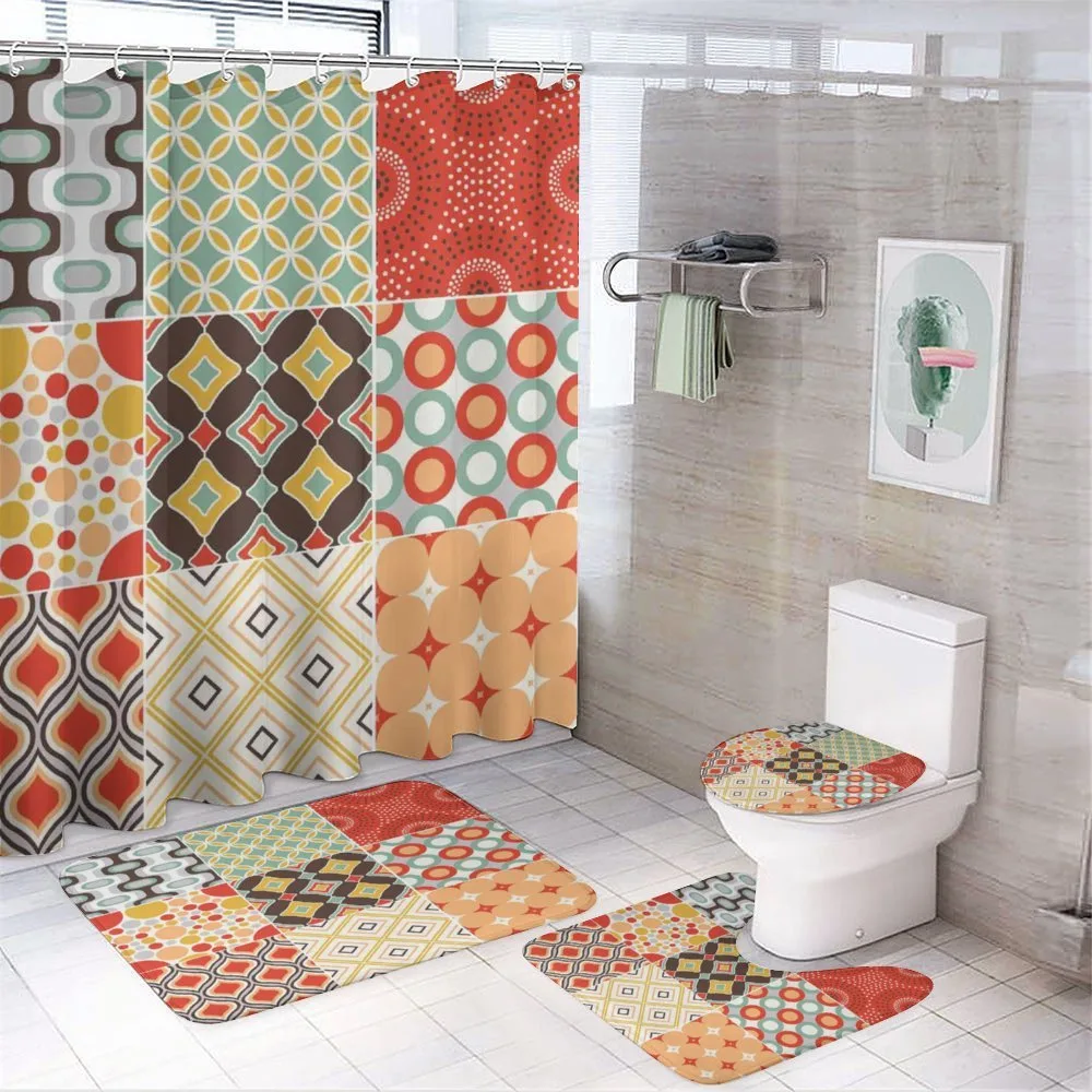 Vintage Abstract Shape — 4-Piece Bathroom Set preview