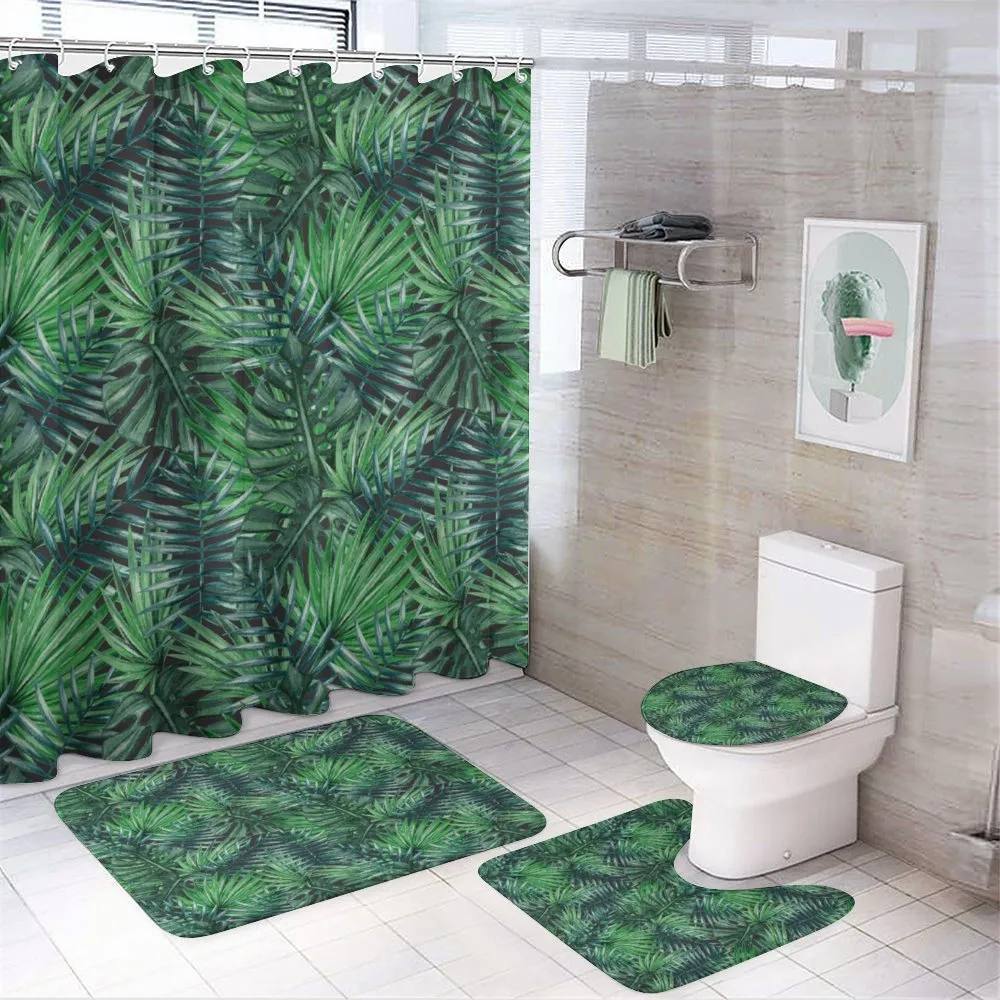 Watercolored Forest Leaves — 4-Piece Bathroom Set preview