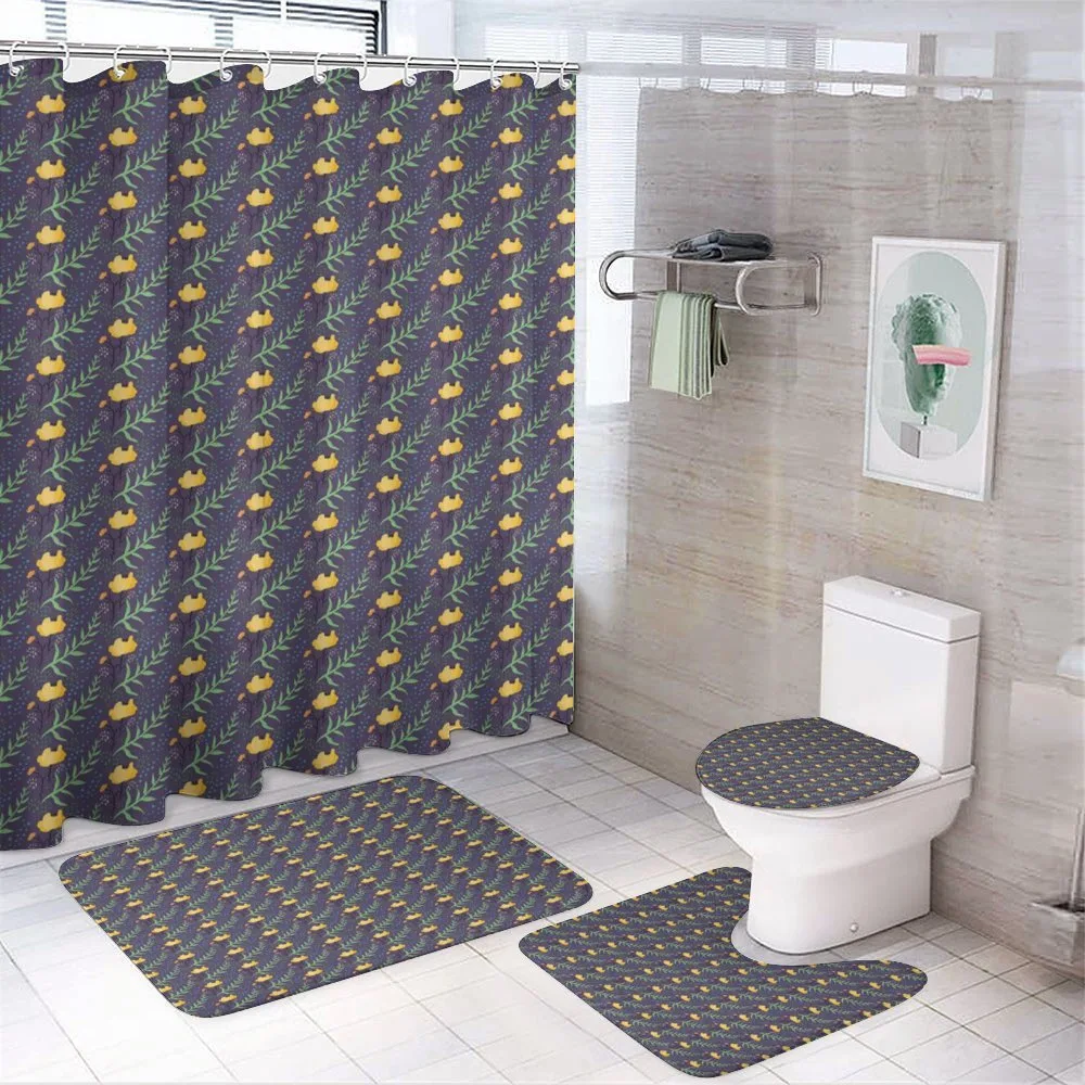 Doodle Botany in Blossom — 4-Piece Bathroom Set preview