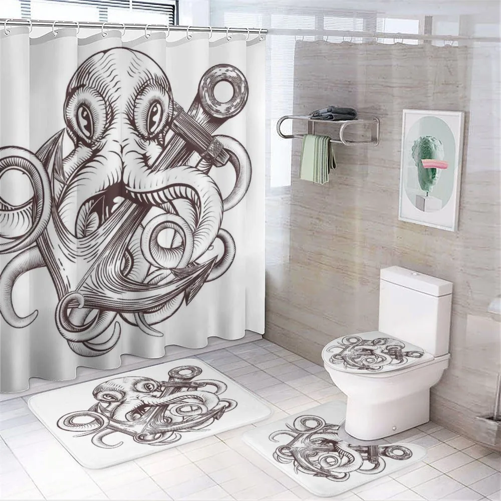 Octopus Tattoo Design — 4-Piece Bathroom Set preview
