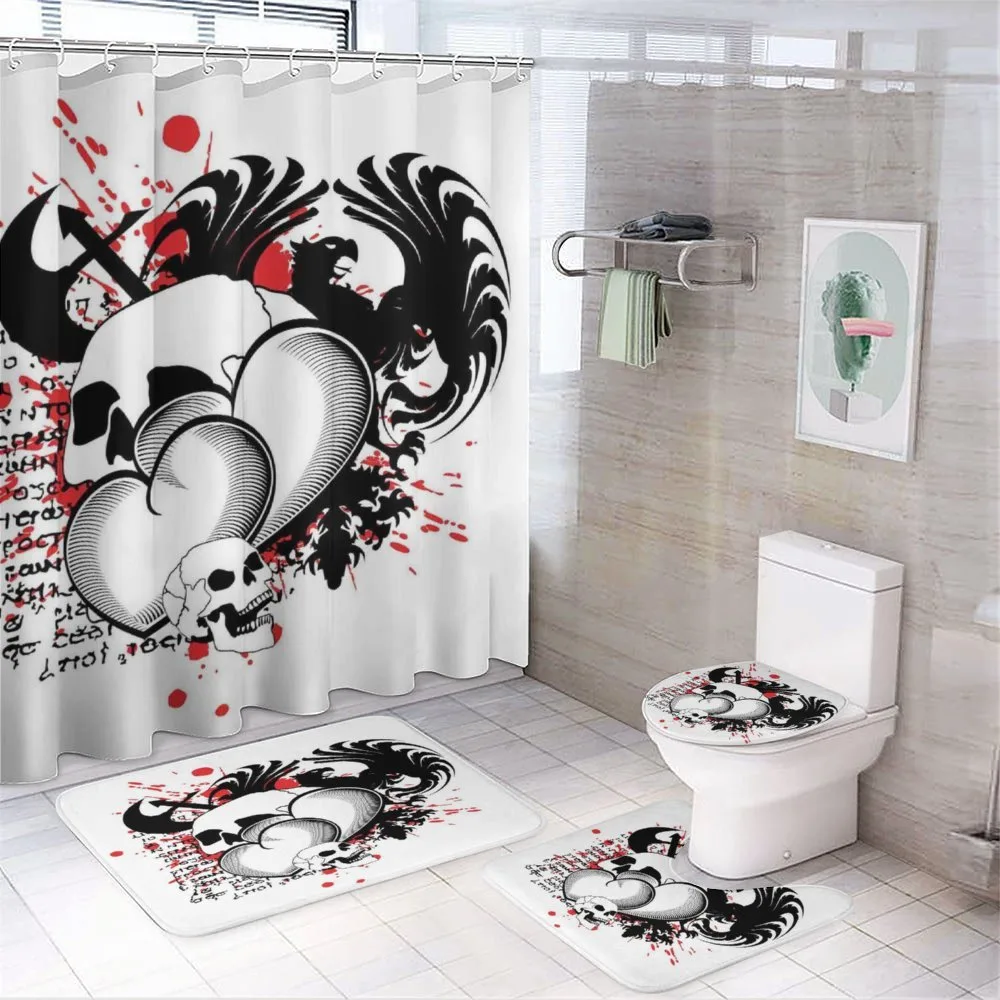 Skull Eagle Love Hearts — 4-Piece Bathroom Set preview