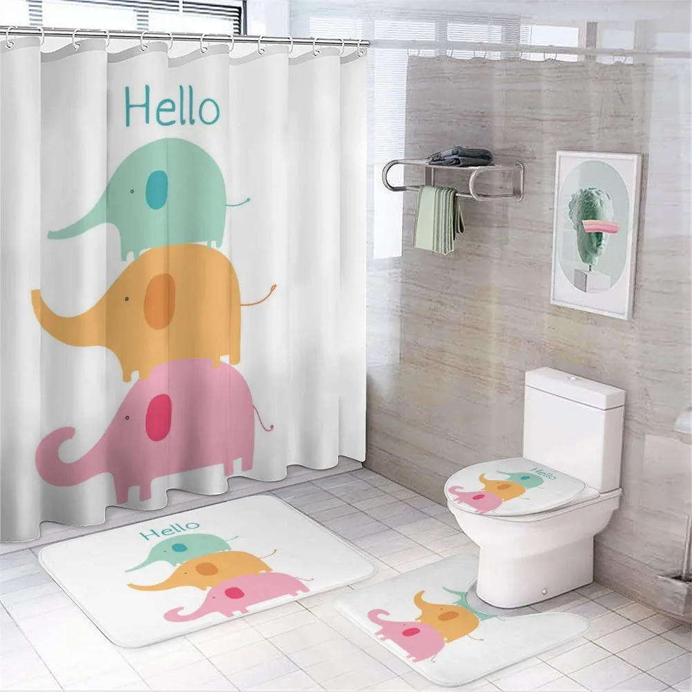 Stacked Animals Hello — 4-Piece Bathroom Set preview