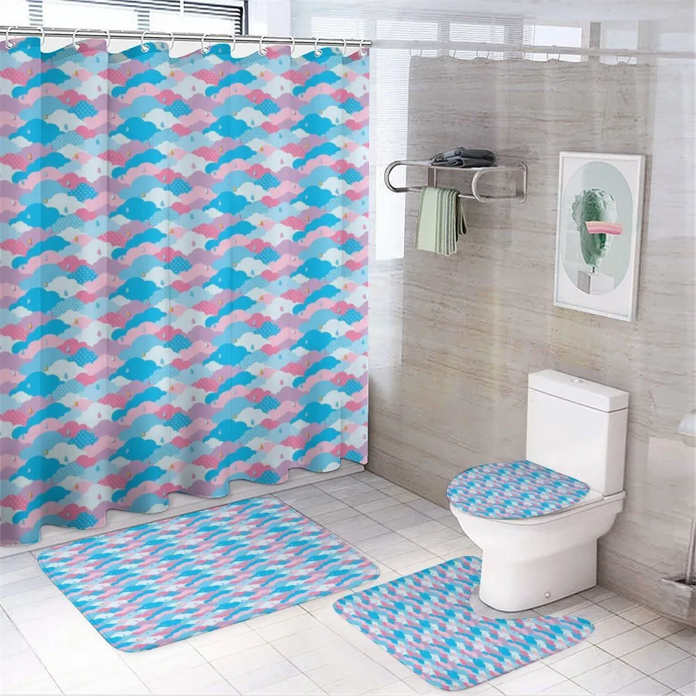 Childish Style Rain Clouds — 4-Piece Bathroom Set preview