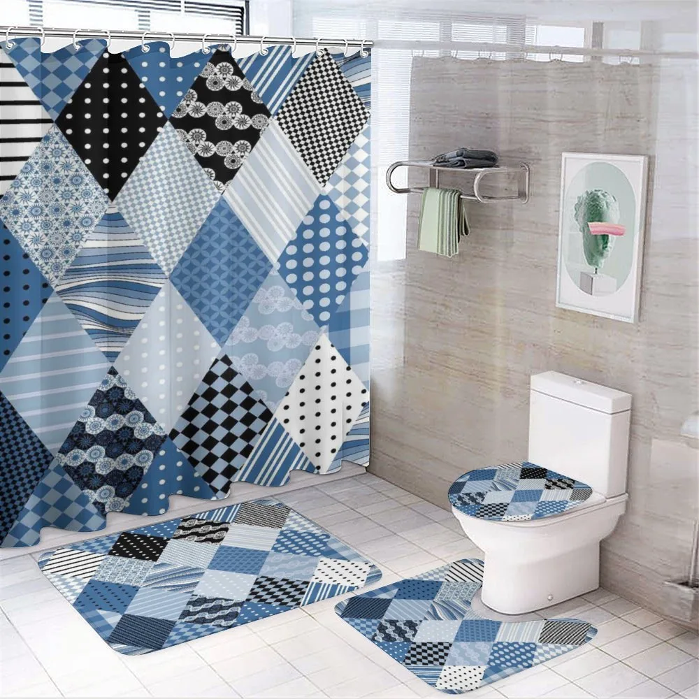 Diamond Shaped Patchworks — 4-Piece Bathroom Set preview