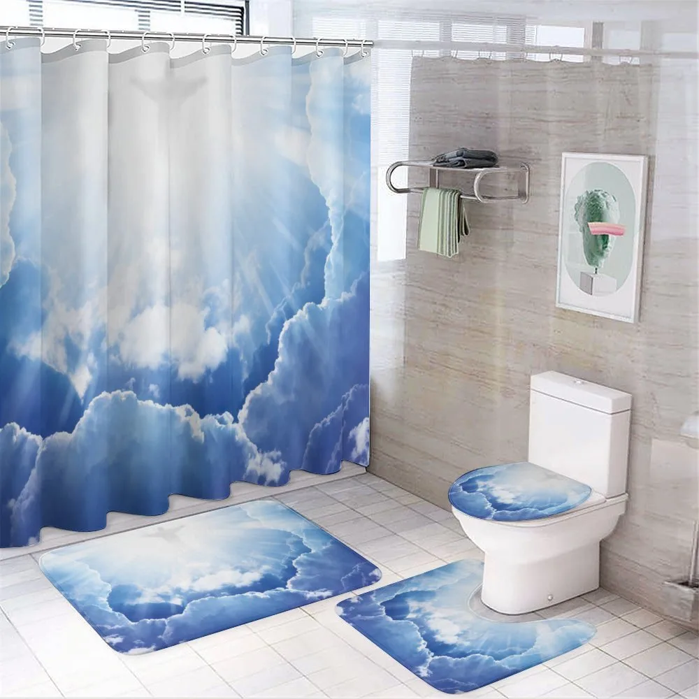 Ethereal Blue Sky — 4-Piece Bathroom Set preview