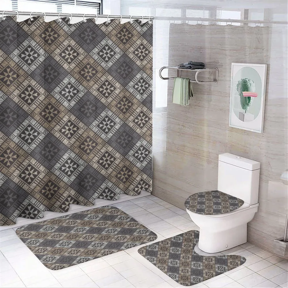 Ethnic Tribal Structures — 4-Piece Bathroom Set preview