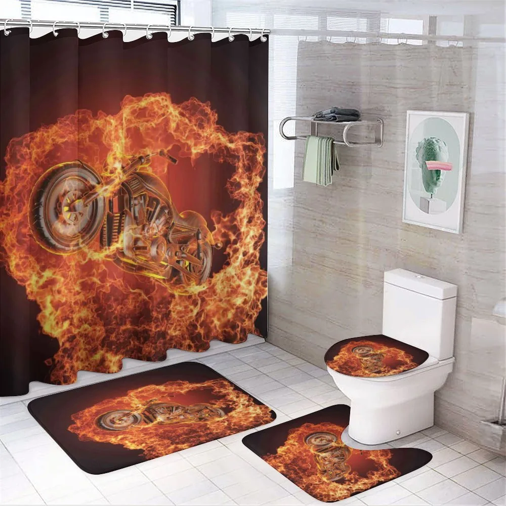 Motorbike in Fire — 4-Piece Bathroom Set preview
