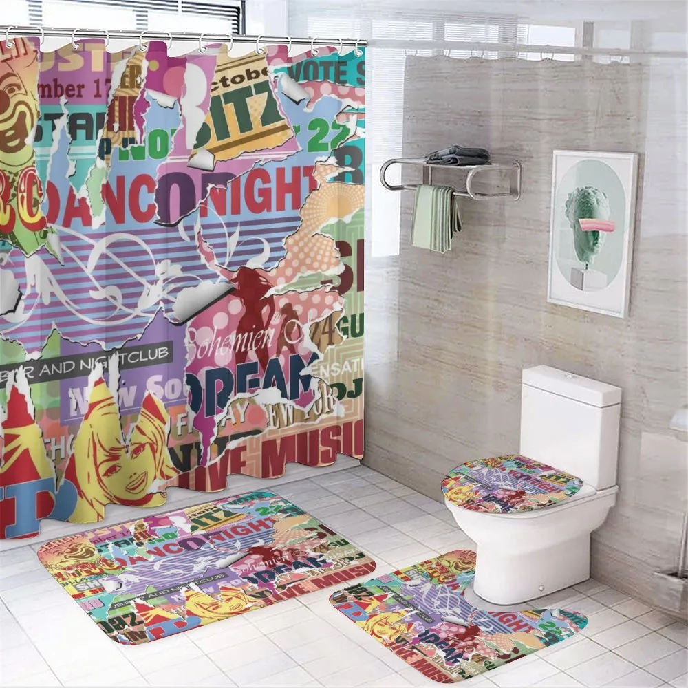 Old Torn Poster Effect — 4-Piece Bathroom Set preview
