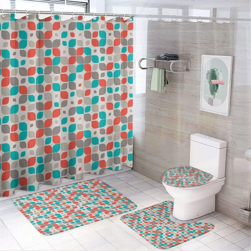 Retro Mosaic Motif — 4-Piece Bathroom Set preview