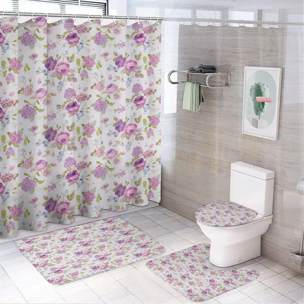 Roses and Violets — 4-Piece Bathroom Set preview