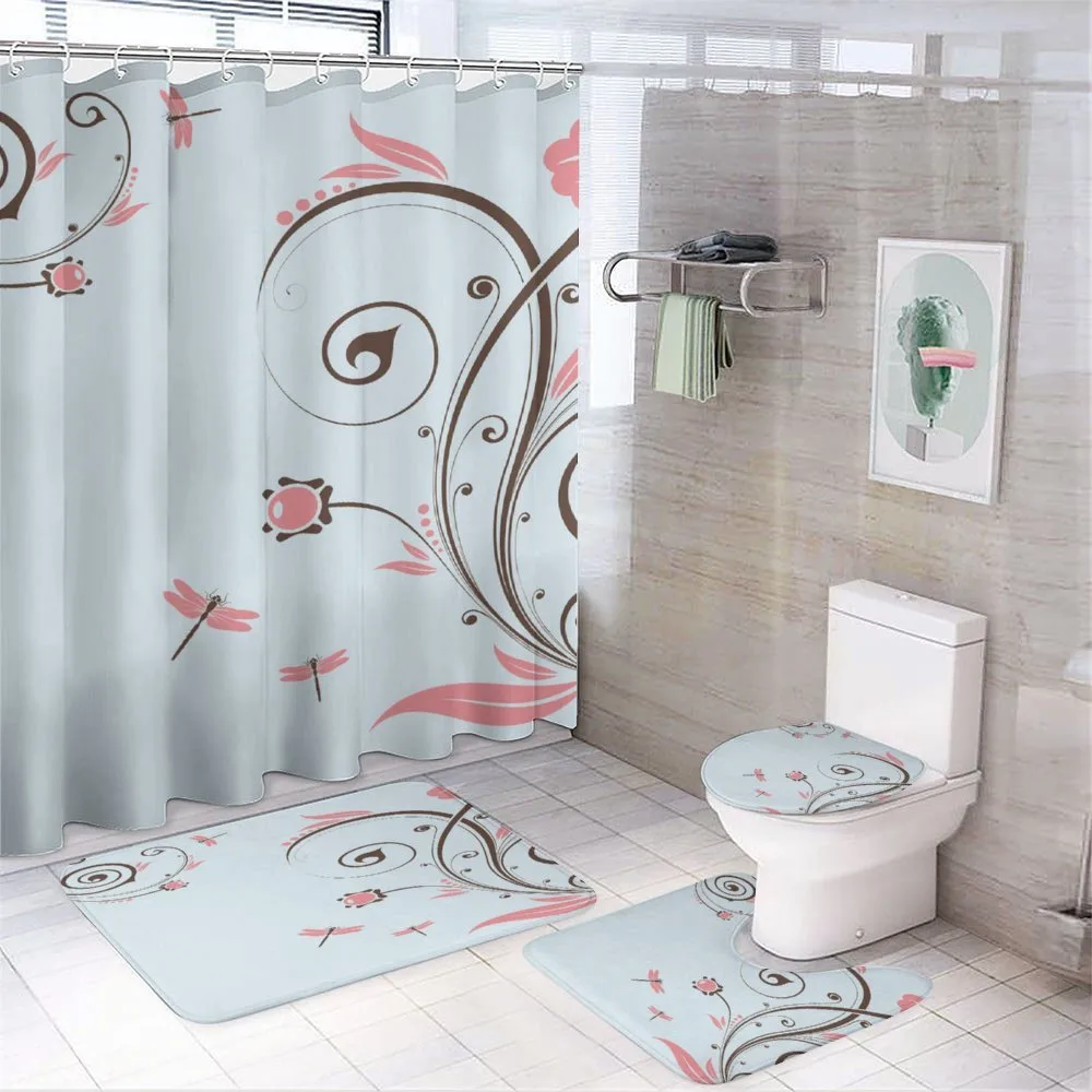 Swirls Shabby Plant — 4-Piece Bathroom Set preview
