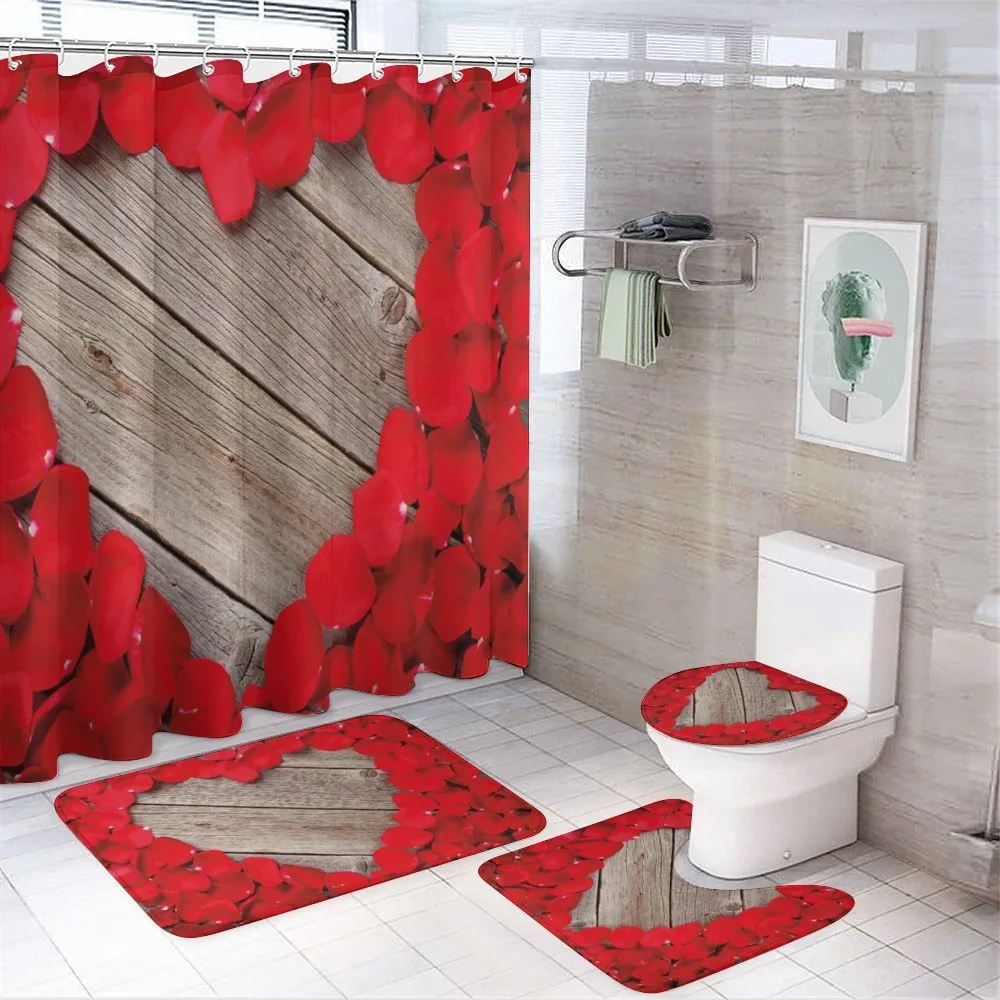 Vibrant Petals Heart Shape — 4-Piece Bathroom Set preview