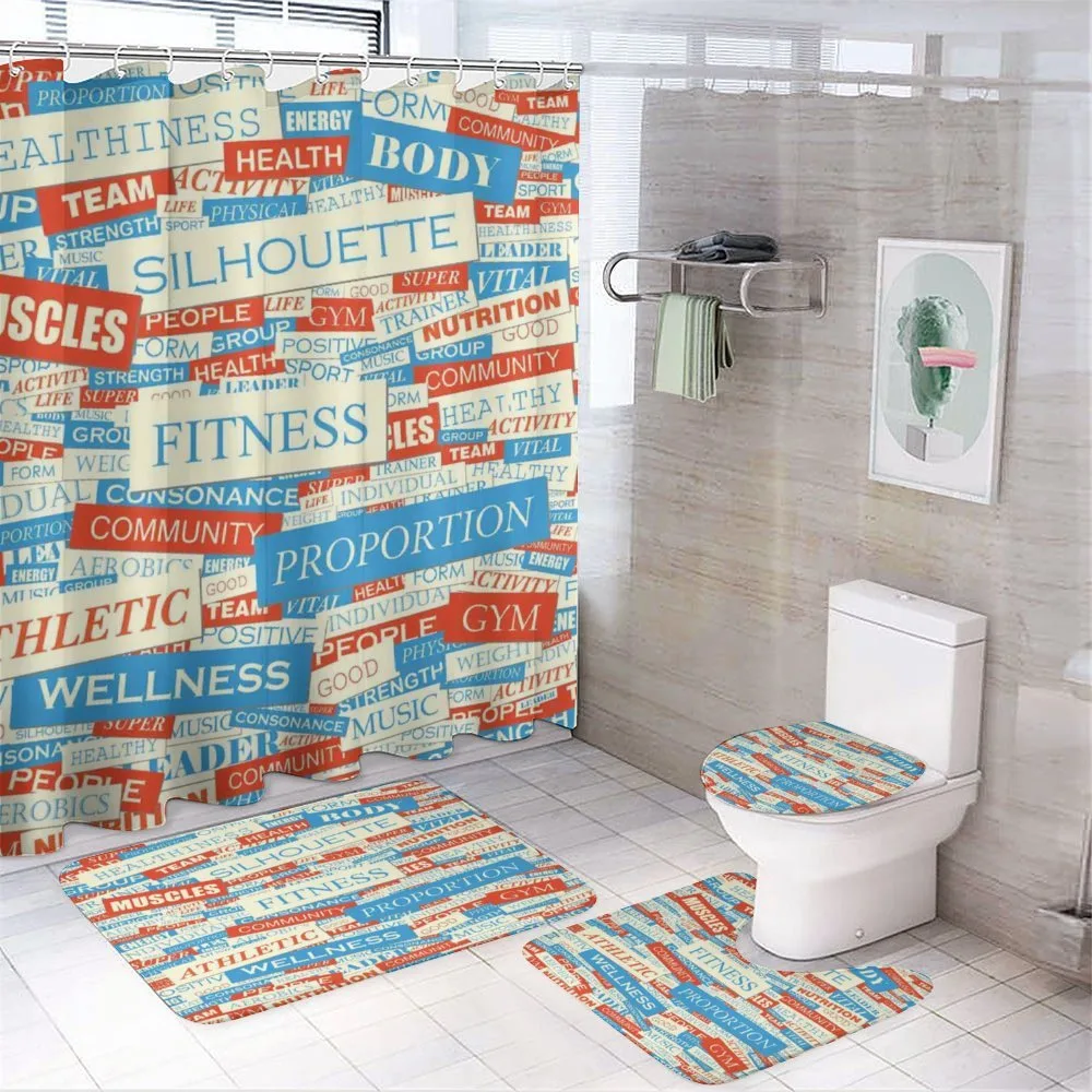 Words Bodycare Collage — 4-Piece Bathroom Set preview