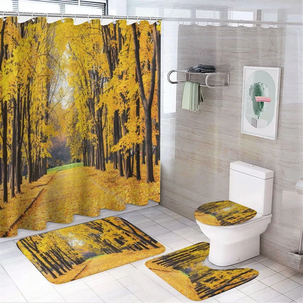 Autumn Trees Leaves — 4-Piece Bathroom Set preview