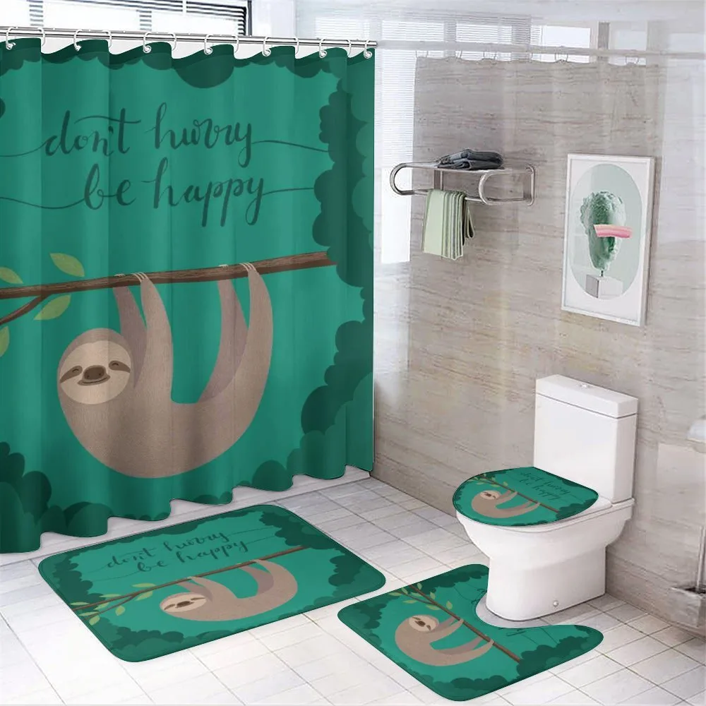 Do Not Hurry Be Happy Text — 4-Piece Bathroom Set preview