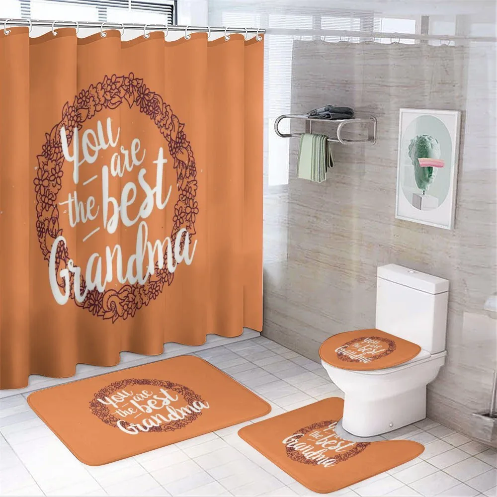 Floral Wreath Words — 4-Piece Bathroom Set preview