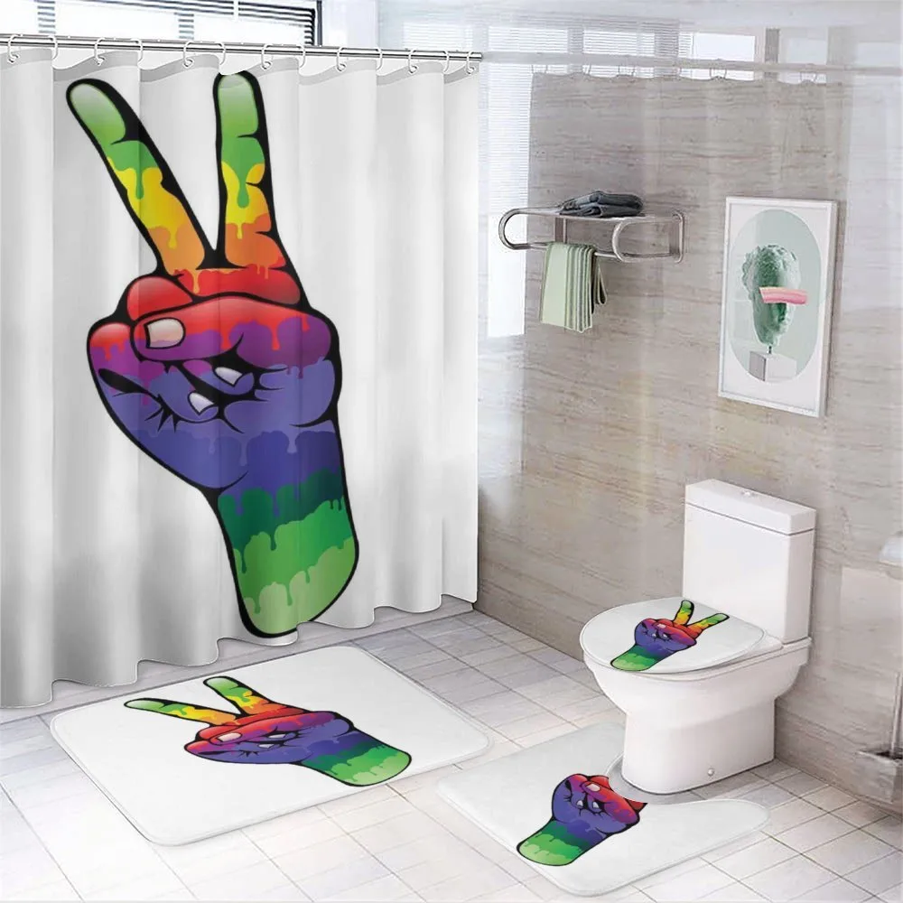 Love in Rainbow Colors 4-Piece Bathroom Set product video