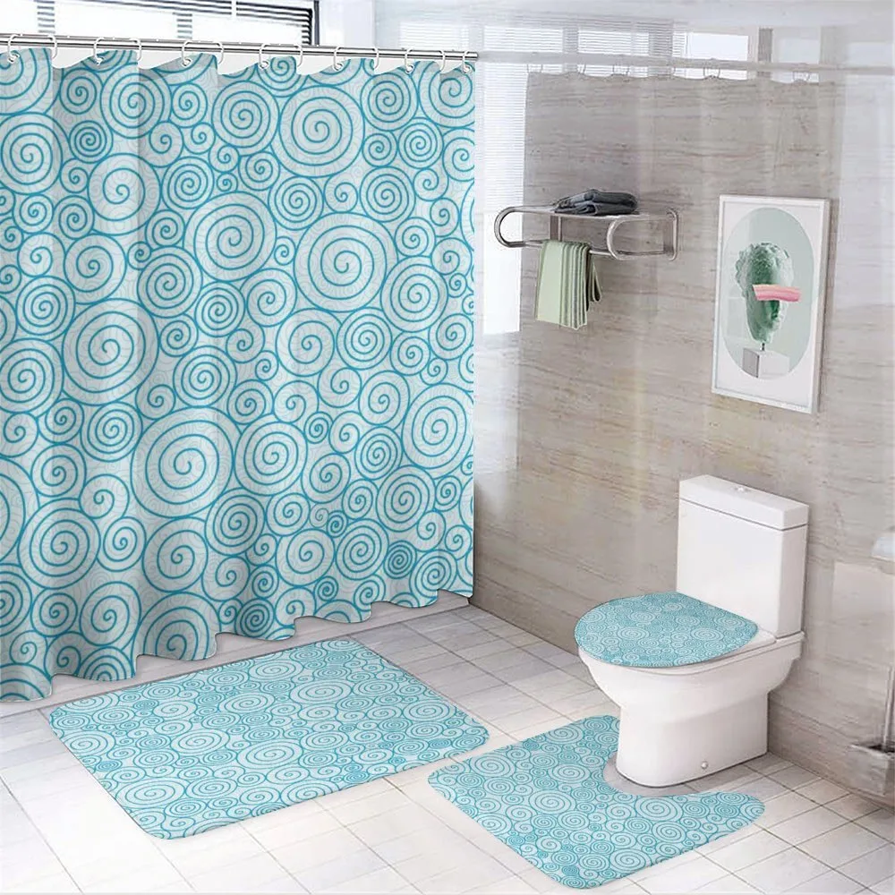 Sea Wave Swirls — 4-Piece Bathroom Set preview