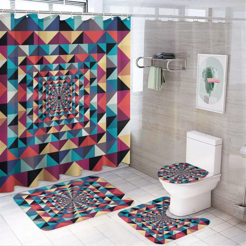 Visual Patchwork Retro — 4-Piece Bathroom Set preview