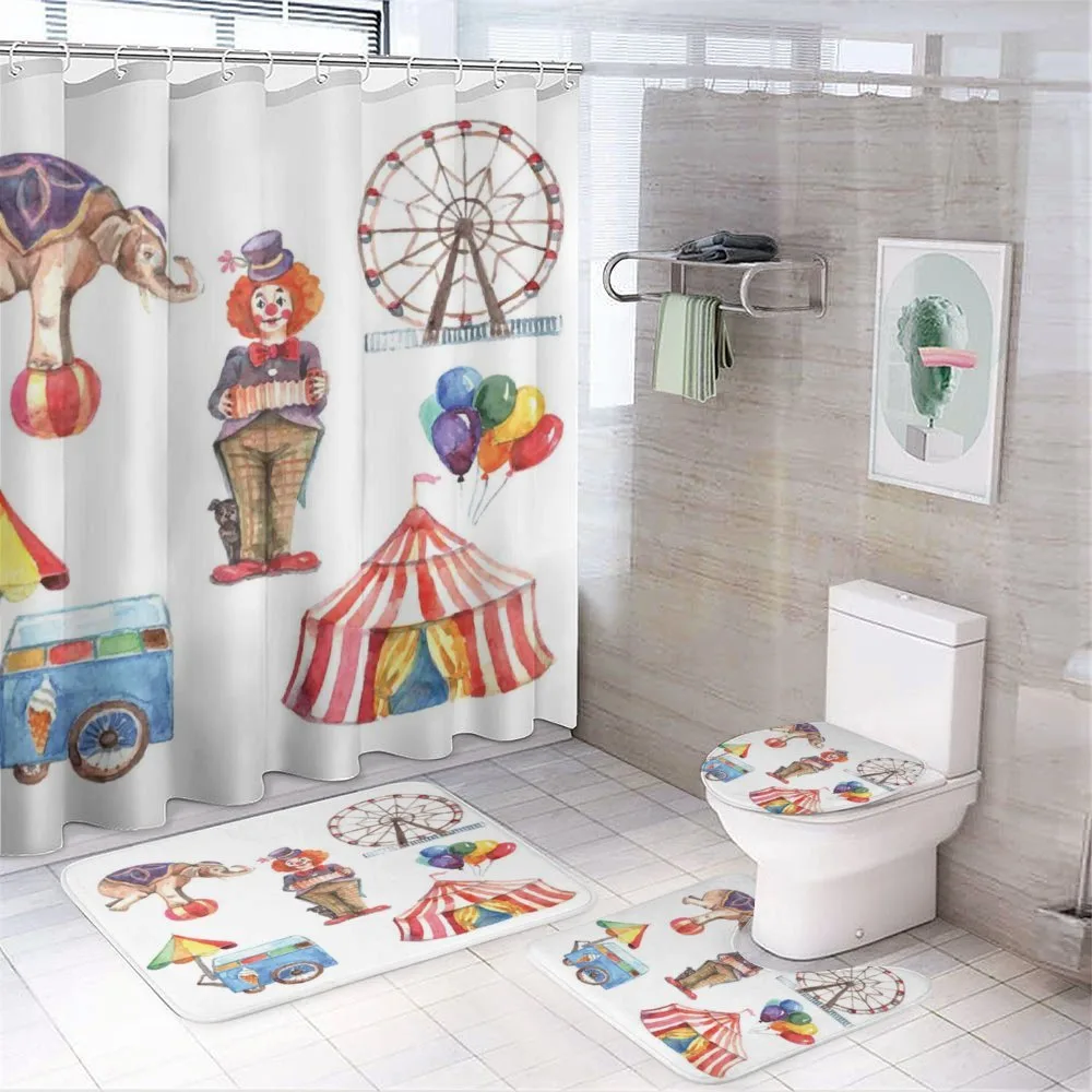 Clown Elephant Circus — 4-Piece Bathroom Set preview