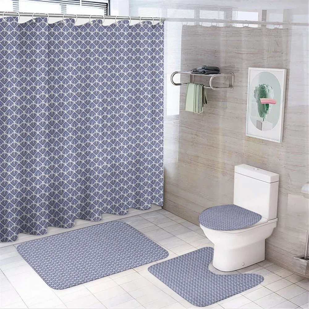 Curved Triangles and Stripes — 4-Piece Bathroom Set preview