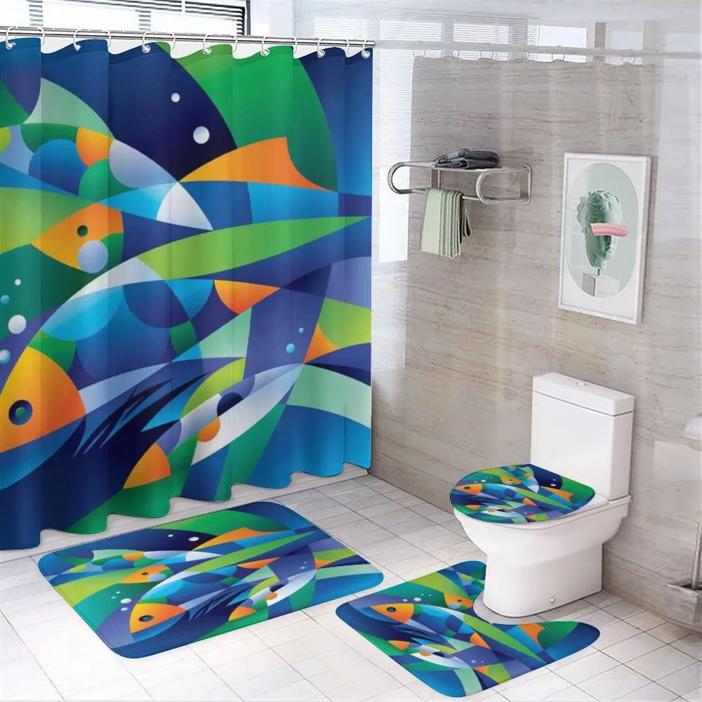 Fishes Underwater — 4-Piece Bathroom Set preview