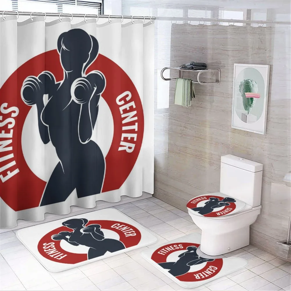 Fit Woman Silhouette — 4-Piece Bathroom Set preview
