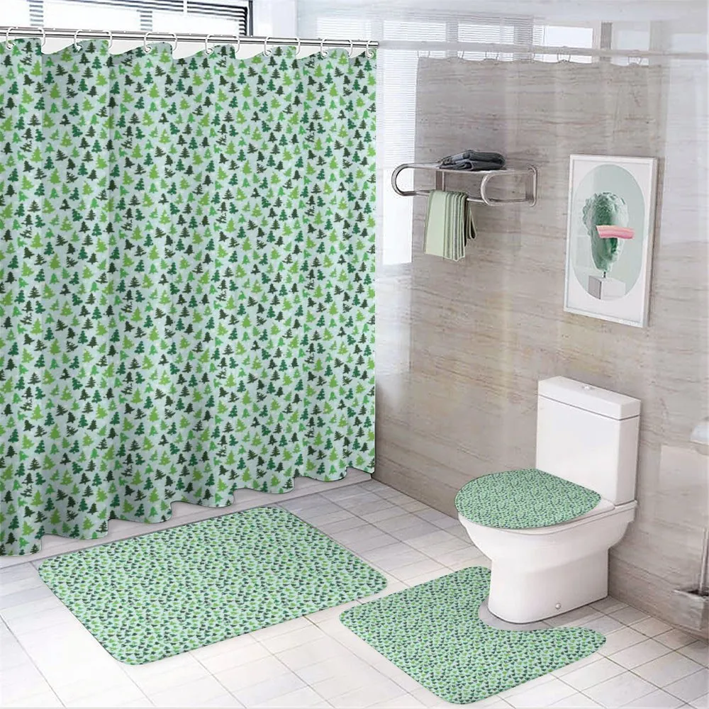 Green Silhouettes — 4-Piece Bathroom Set preview