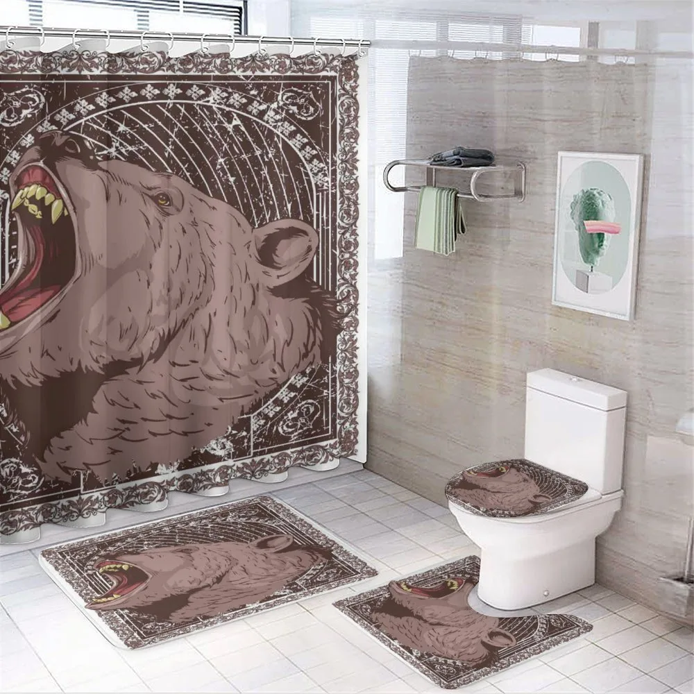 Growling Grizzly Bear 4-Piece Bathroom Set product video