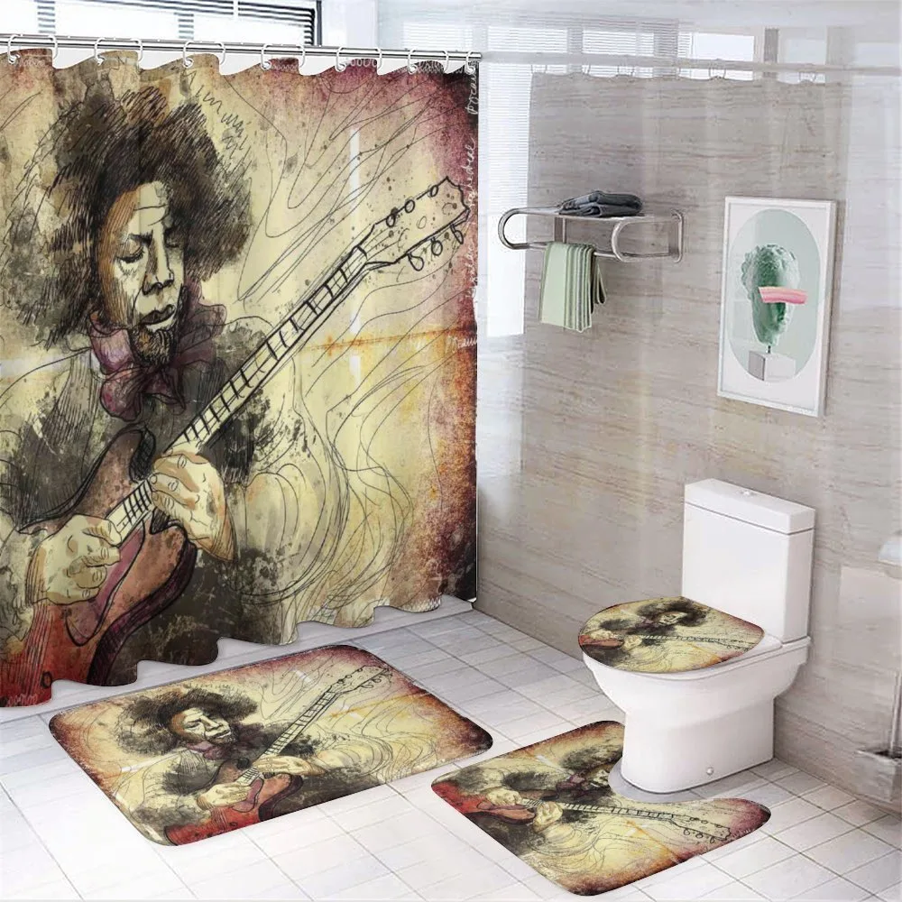 Guitar Virtoso Sketchy — 4-Piece Bathroom Set preview