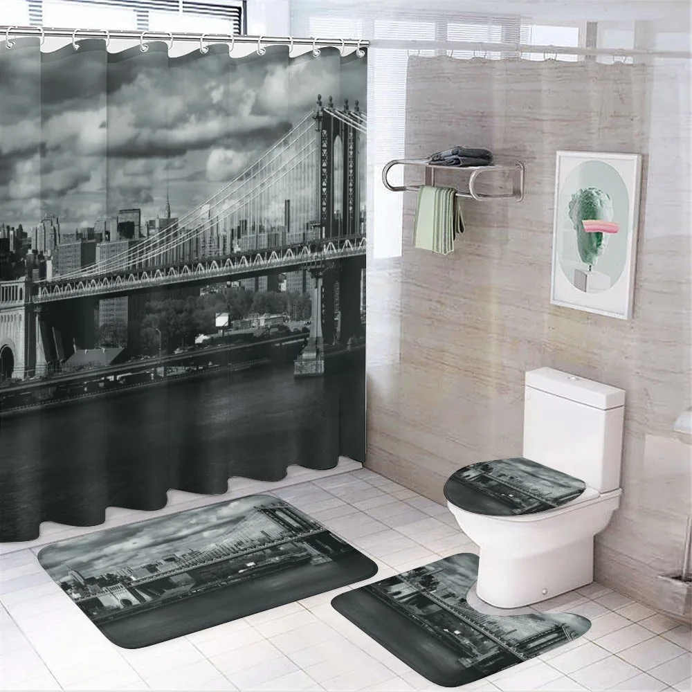 NYC in Black and White — 4-Piece Bathroom Set preview