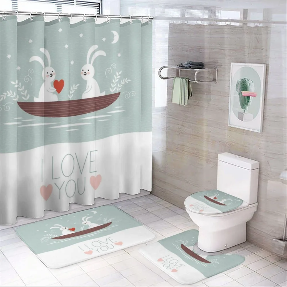 Rabbit Couple Sail — 4-Piece Bathroom Set preview