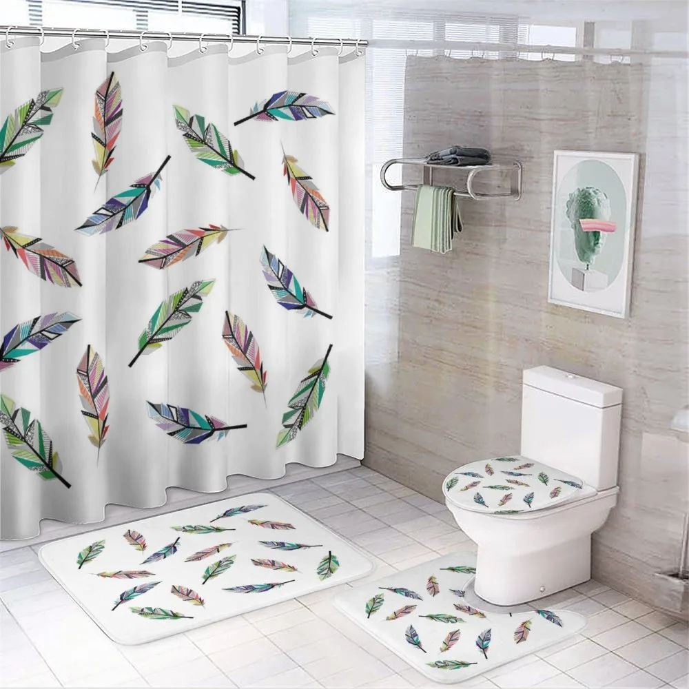 Repetitive Colorful Fluff — 4-Piece Bathroom Set preview