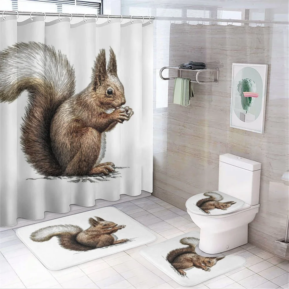 Sketch Artwork Wildlife — 4-Piece Bathroom Set preview