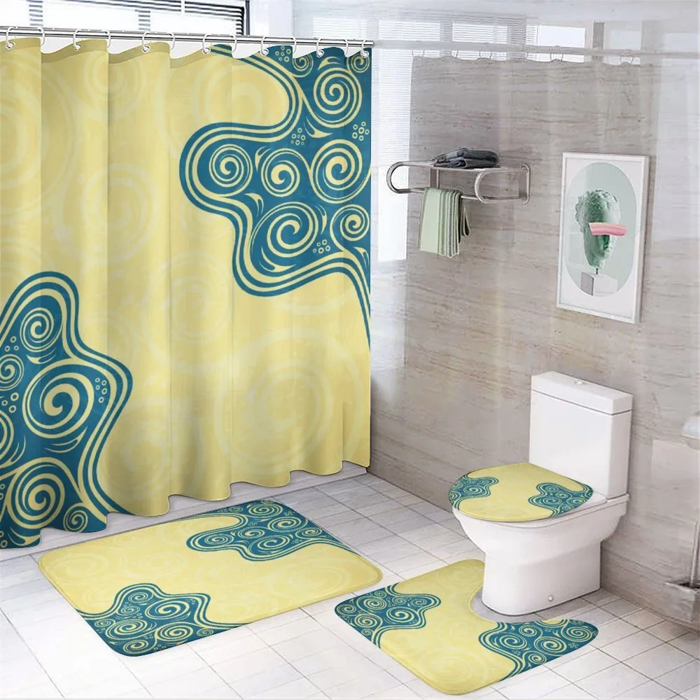 Vintage Floral Spiral — 4-Piece Bathroom Set preview
