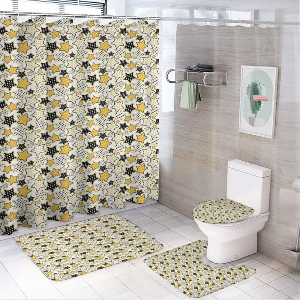 Abstract Polka Dot Motifs — 4-Piece Bathroom Set preview