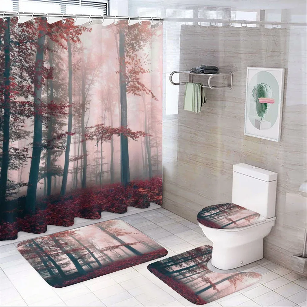 Autumn Fall Nature Woods — 4-Piece Bathroom Set preview