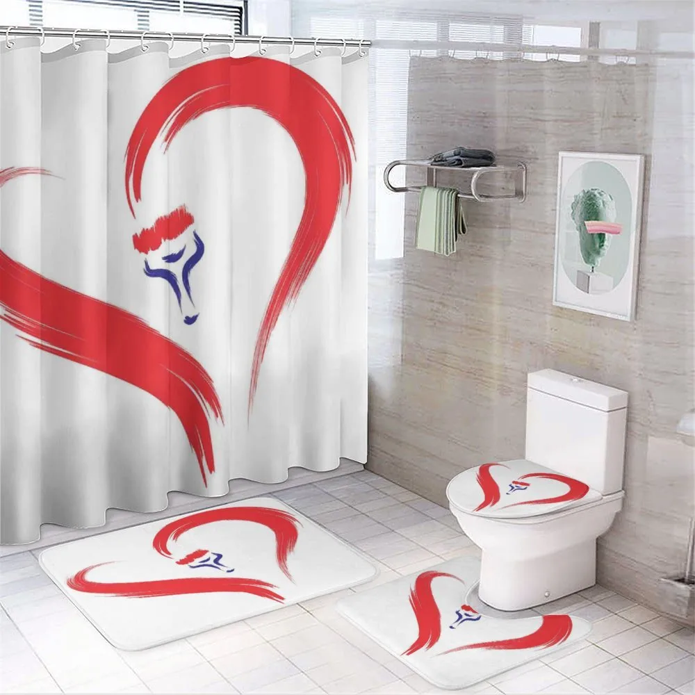 Brush Drawing Heart Sign — 4-Piece Bathroom Set preview